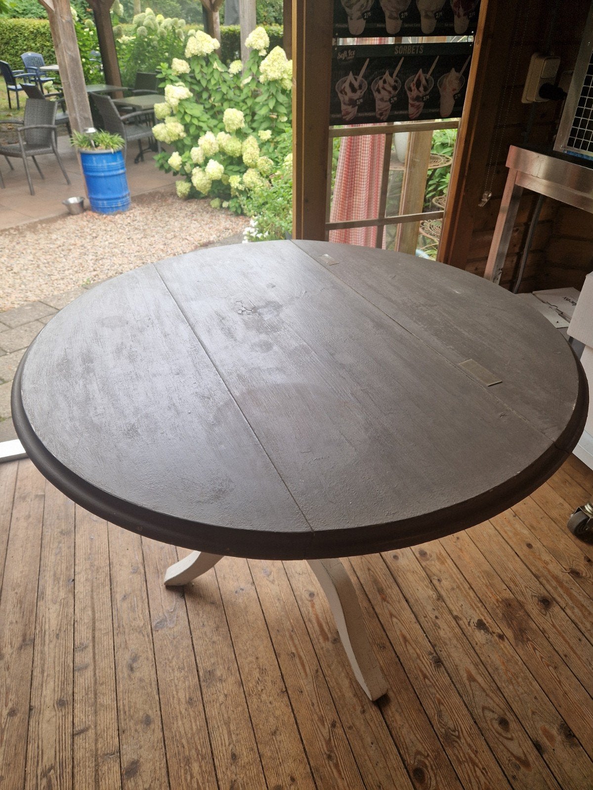 Ronde inklapbare eettafel - 100 cm diameter, Antiek en Kunst, Antiek | Meubels | Tafels, Ophalen