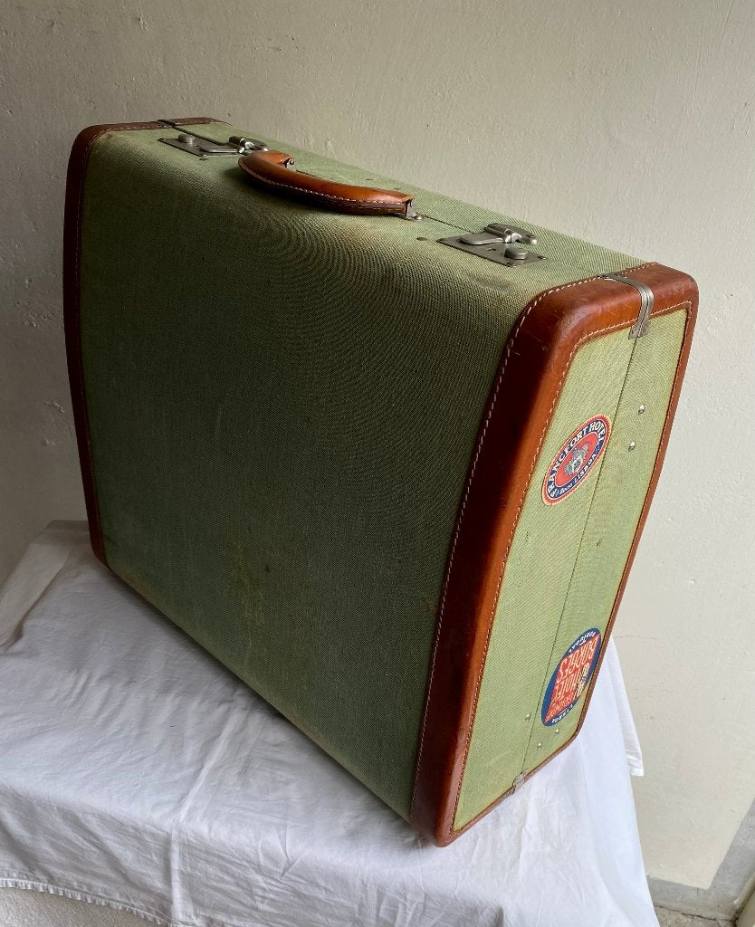 Luxe Engelse dameskoffer, 50 tot 60 cm, 45 tot 55 cm, Slot, Leer