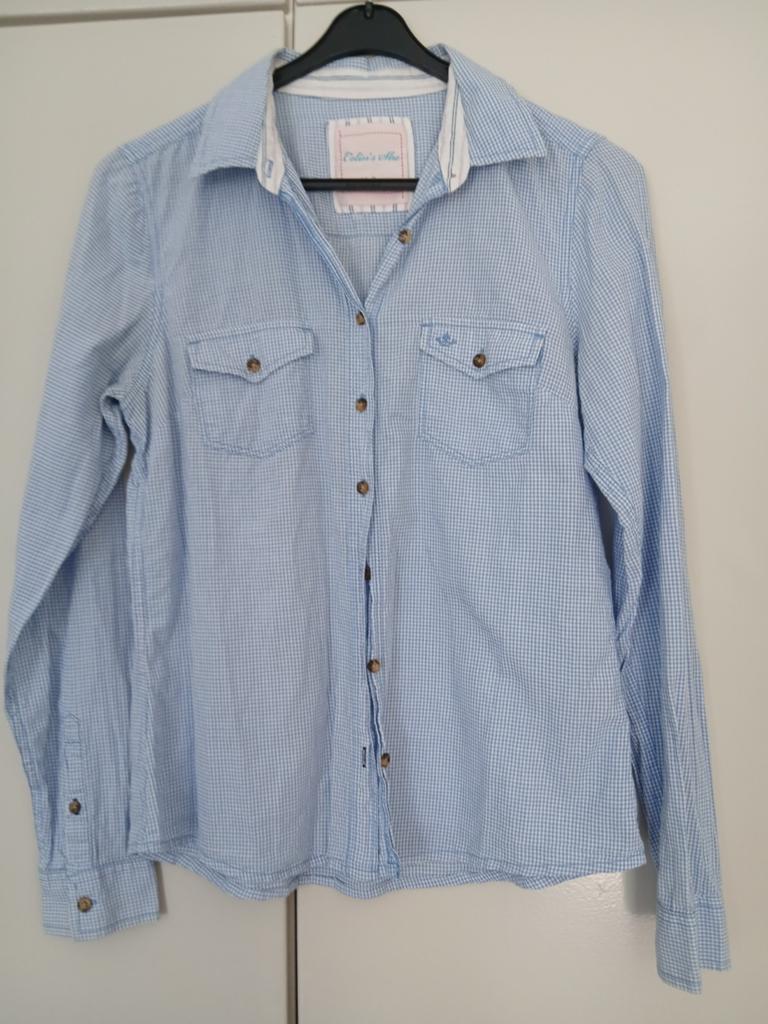 M Leuk blouse 100% katoen wit blauw blokpatroon merk Colin's, Maat 38/40 (M), Blauw, Ophalen of Verzenden, Zo goed als nieuw