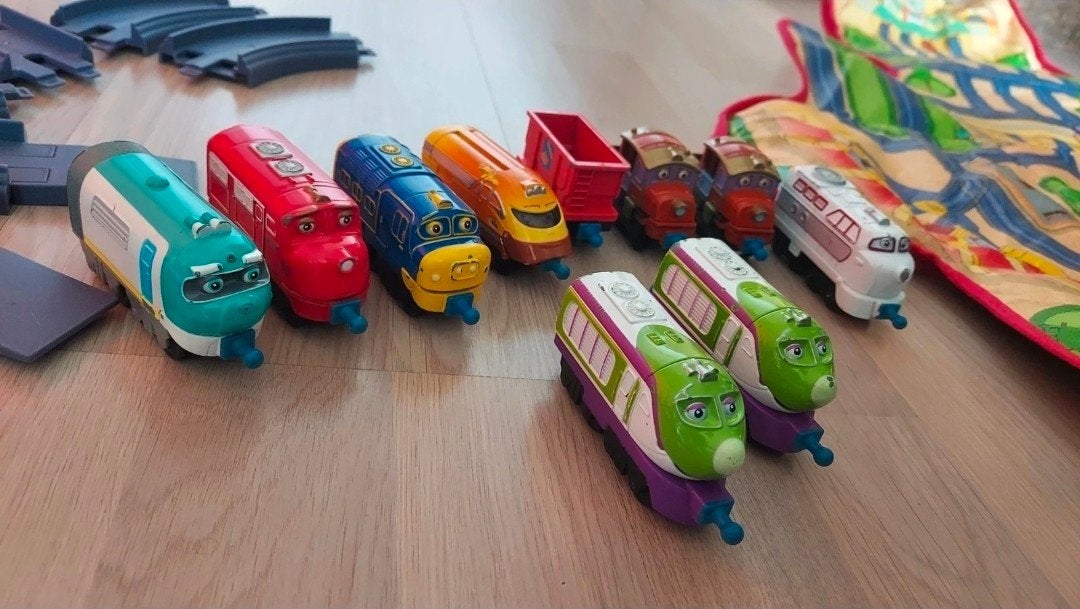Chuggington Treinset: 9 Treinen, Wagon, Baan, Station & Tas, Ophalen of Verzenden