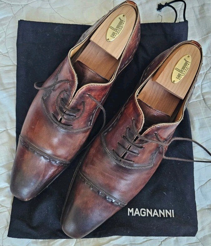 Magnanni leren schoenen bruin maat 45, Kleding | Heren, Schoenen, Bruin, Ophalen of Verzenden, Magnanni, Gedragen