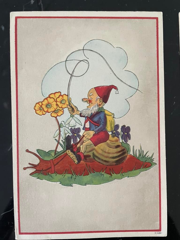 FRÉ VOHEN - kabouter met bloemen, Ophalen of Verzenden, Ongelopen