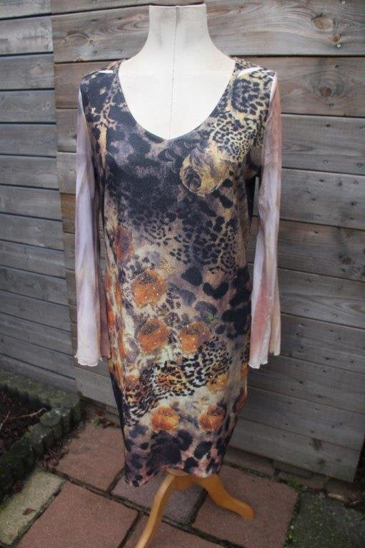 Jurk bruin/ oranje Open End mt 44 Vaste prijs, Kleding | Dames, Jurken, Zo goed als nieuw, Maat 42/44 (L), Oranje, Knielengte
