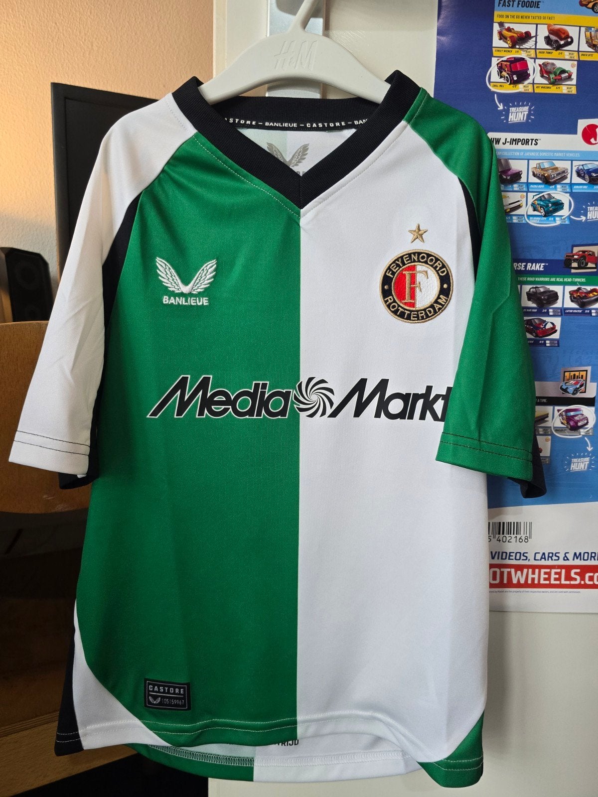 Groen/wit Feyenoord shirtje maat 134, Gebruikt, Jongen of Meisje, Ophalen of Verzenden, Shirt of Longsleeve