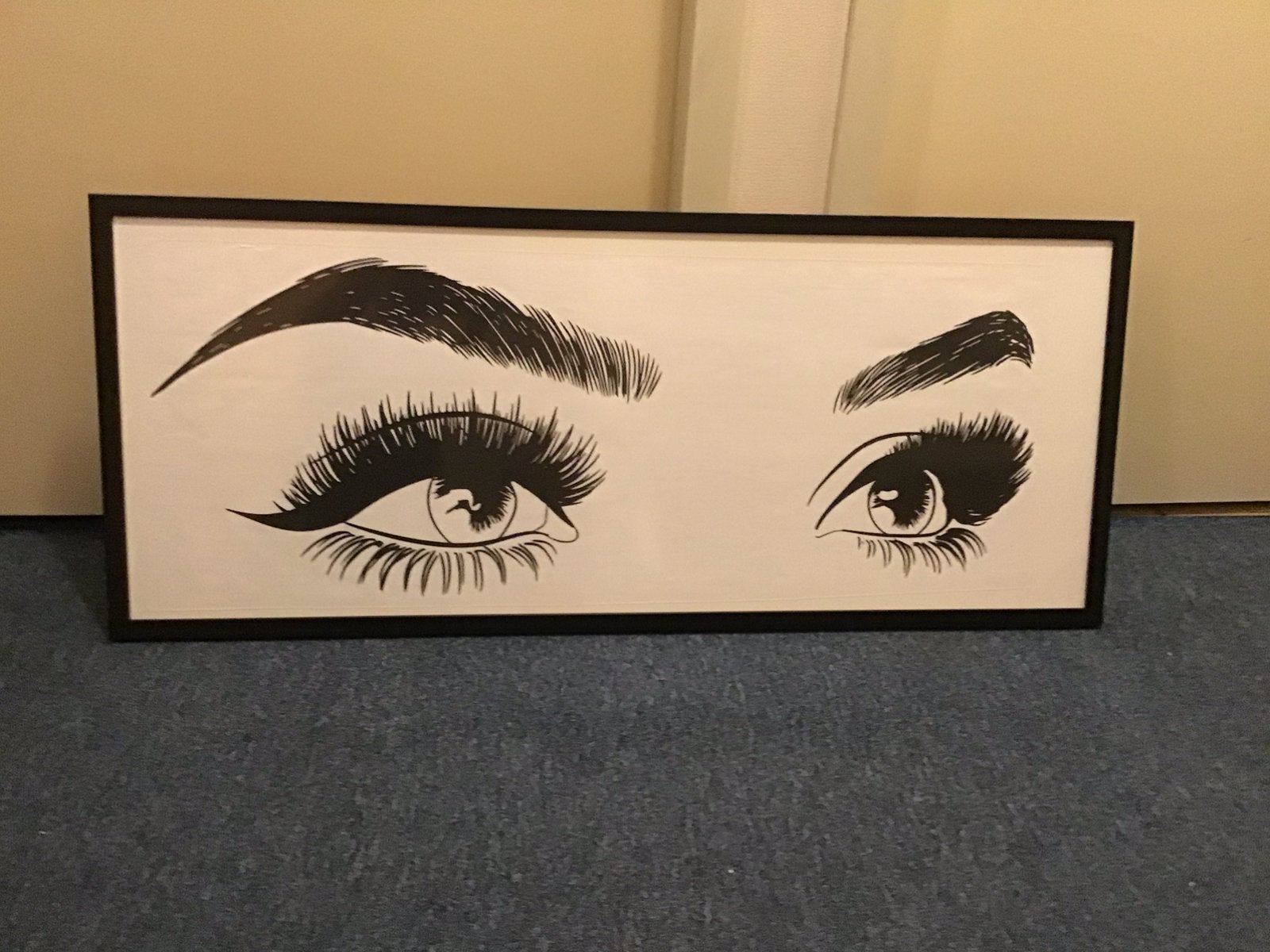 Lijst afbeelding wimpers wenkbrauwen  salon ogen, Ophalen, Zo goed als nieuw, Minder dan 50 cm, Schilderij