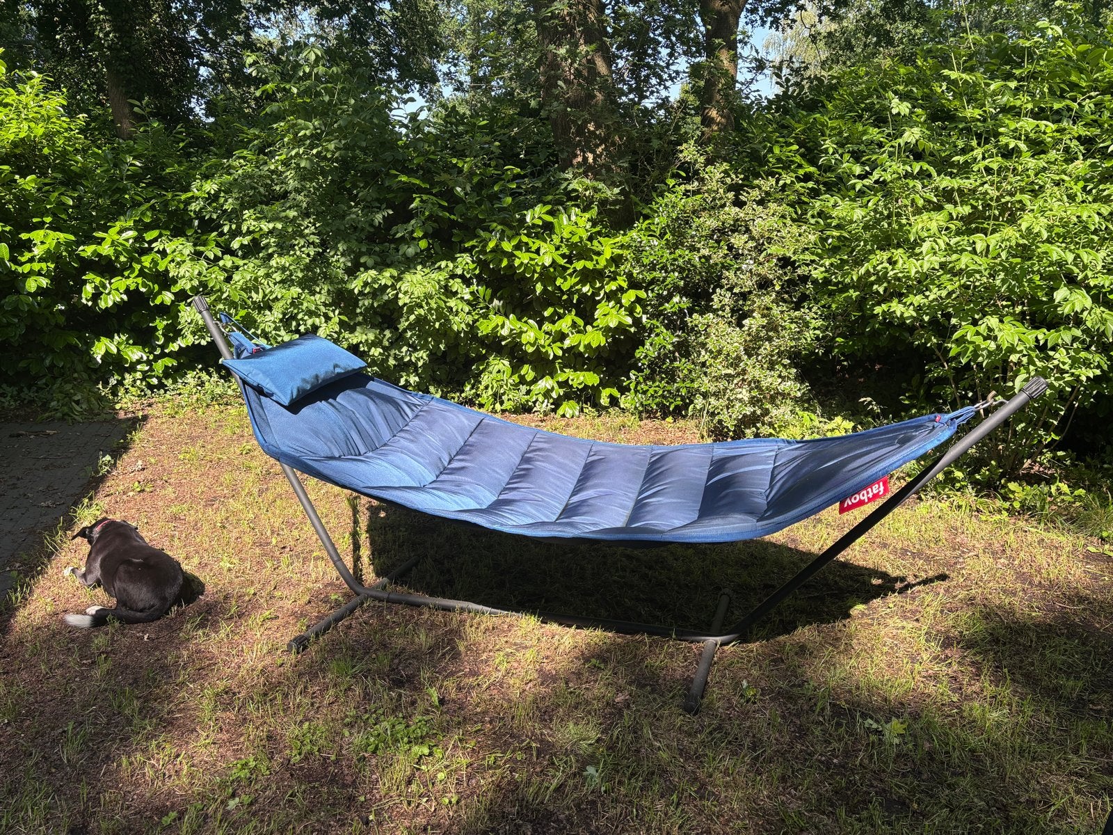 Fatboy hangmat met standaard, Tuin en Terras, Ophalen, Zo goed als nieuw, Met standaard, Eenpersoons