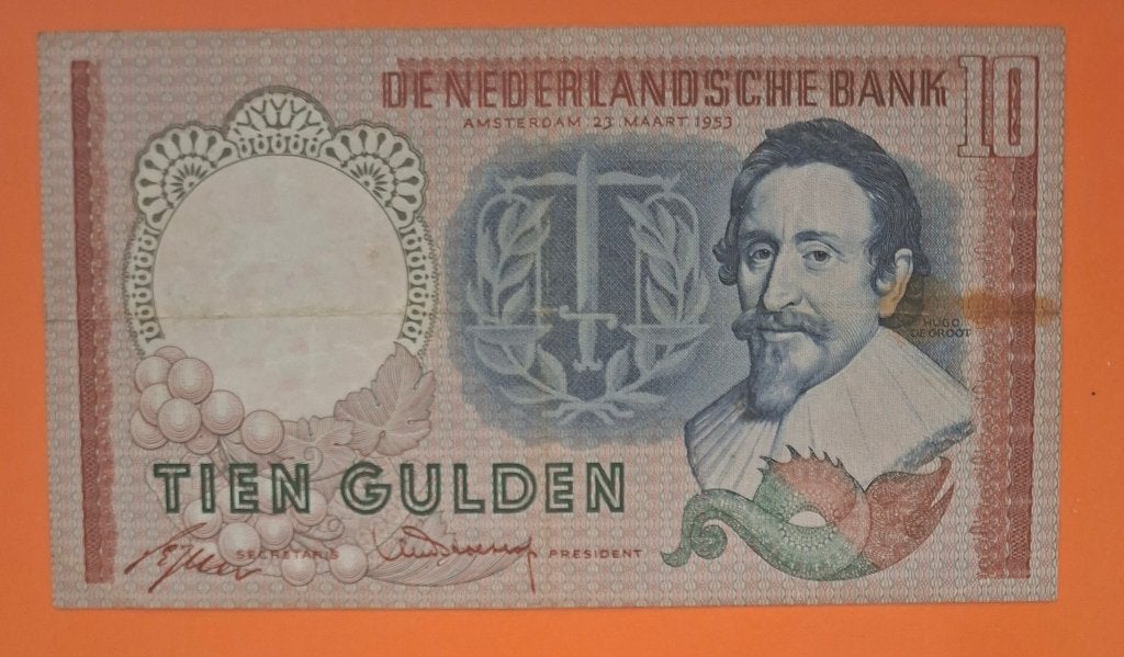 Biljet 10 gld 1953 Hugo de Groot, REPLACEMENT cat. PL45.cR, Verzenden, 10 gulden, Los biljet