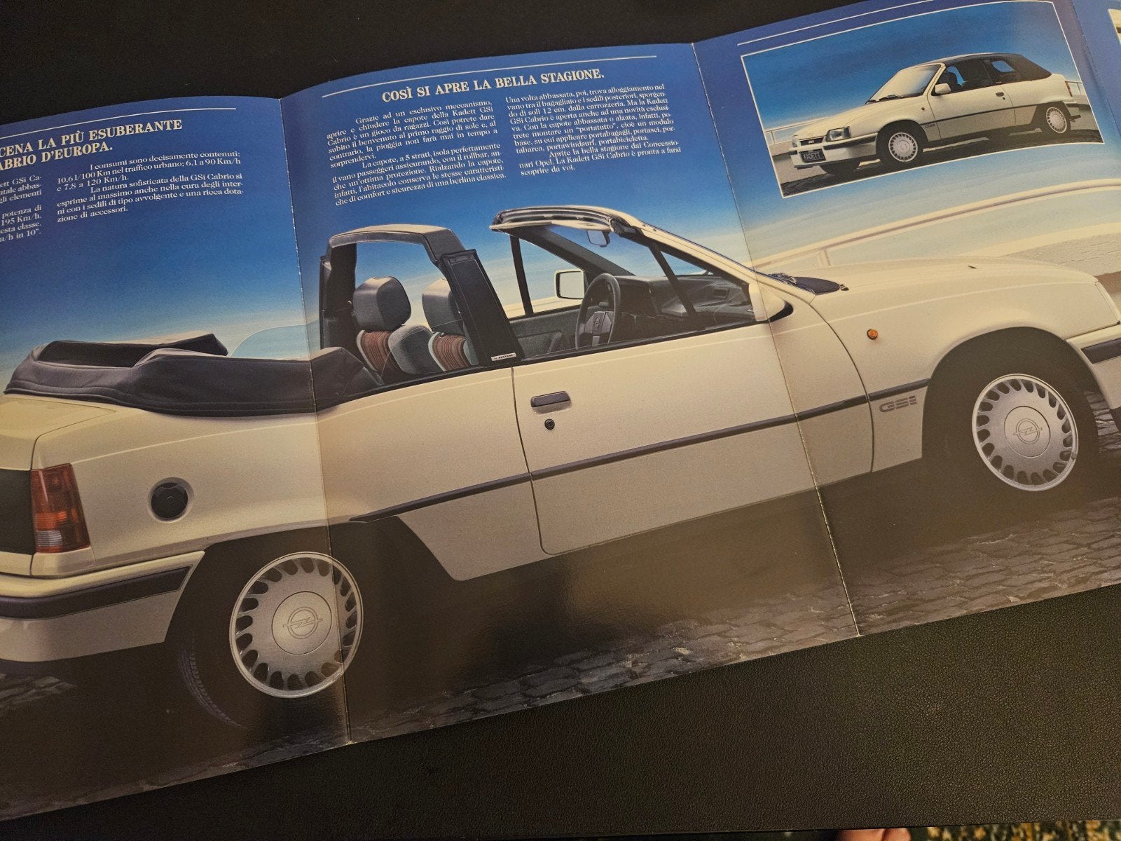 Brochure Opel Kadett GSi Cabrio Italië, Ophalen of Verzenden, Zo goed als nieuw, Opel