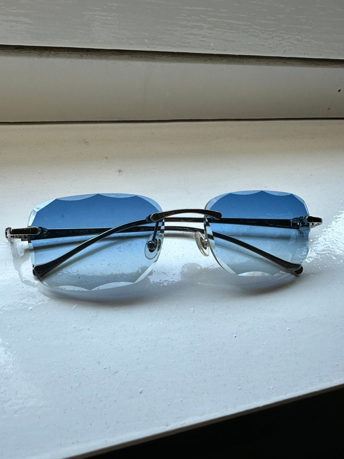 Cartier bril blauw diamond cut, Overige merken, Blauw, Ophalen of Verzenden, Zo goed als nieuw