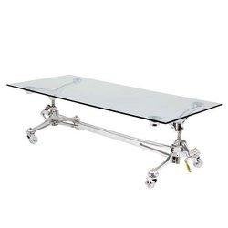Salontafel Eichholtz Sullivan Massief aluminium / glasplaat, Ophalen