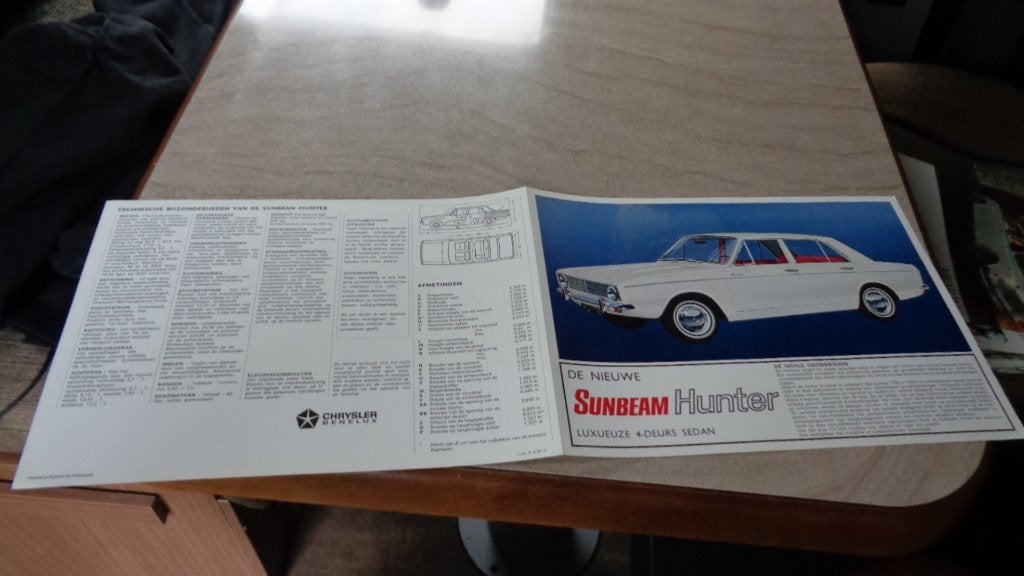 Folder SUNBEAM HUNTER, Verzenden, Nieuw, Overige merken