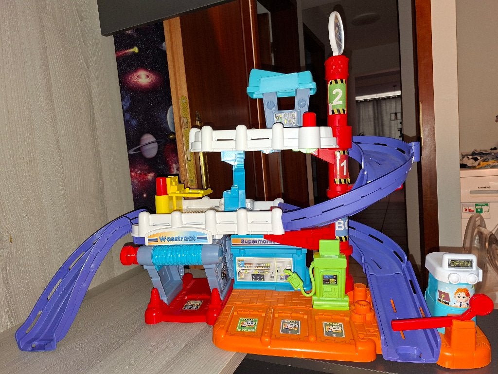 VTech Toet Toet Auto's Garage, Treinstation en Weegschaal, Ophalen, Gebruikt, 6 jaar of ouder