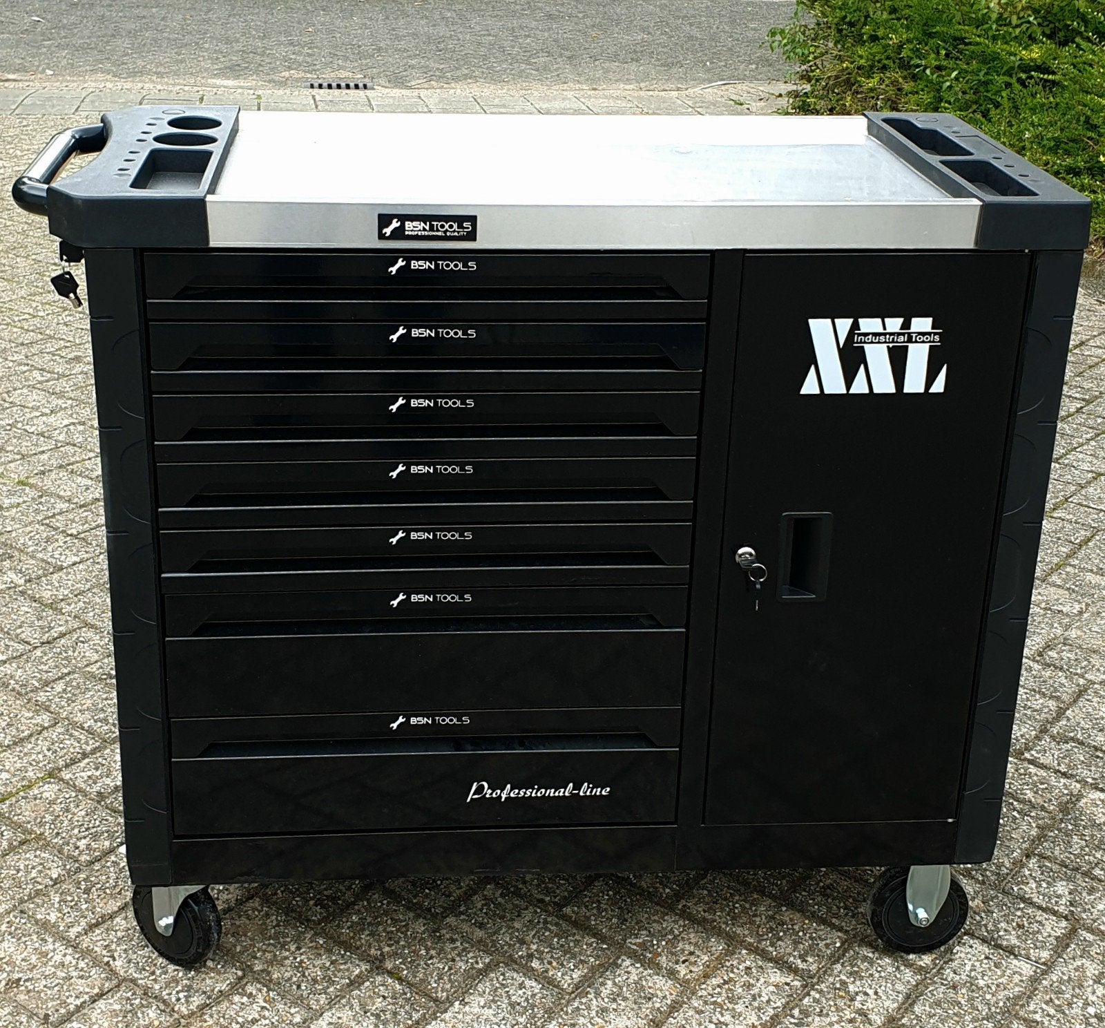 EXTRA BREDE greedschapswagen  gevuld met gereedschap (NIEUW)