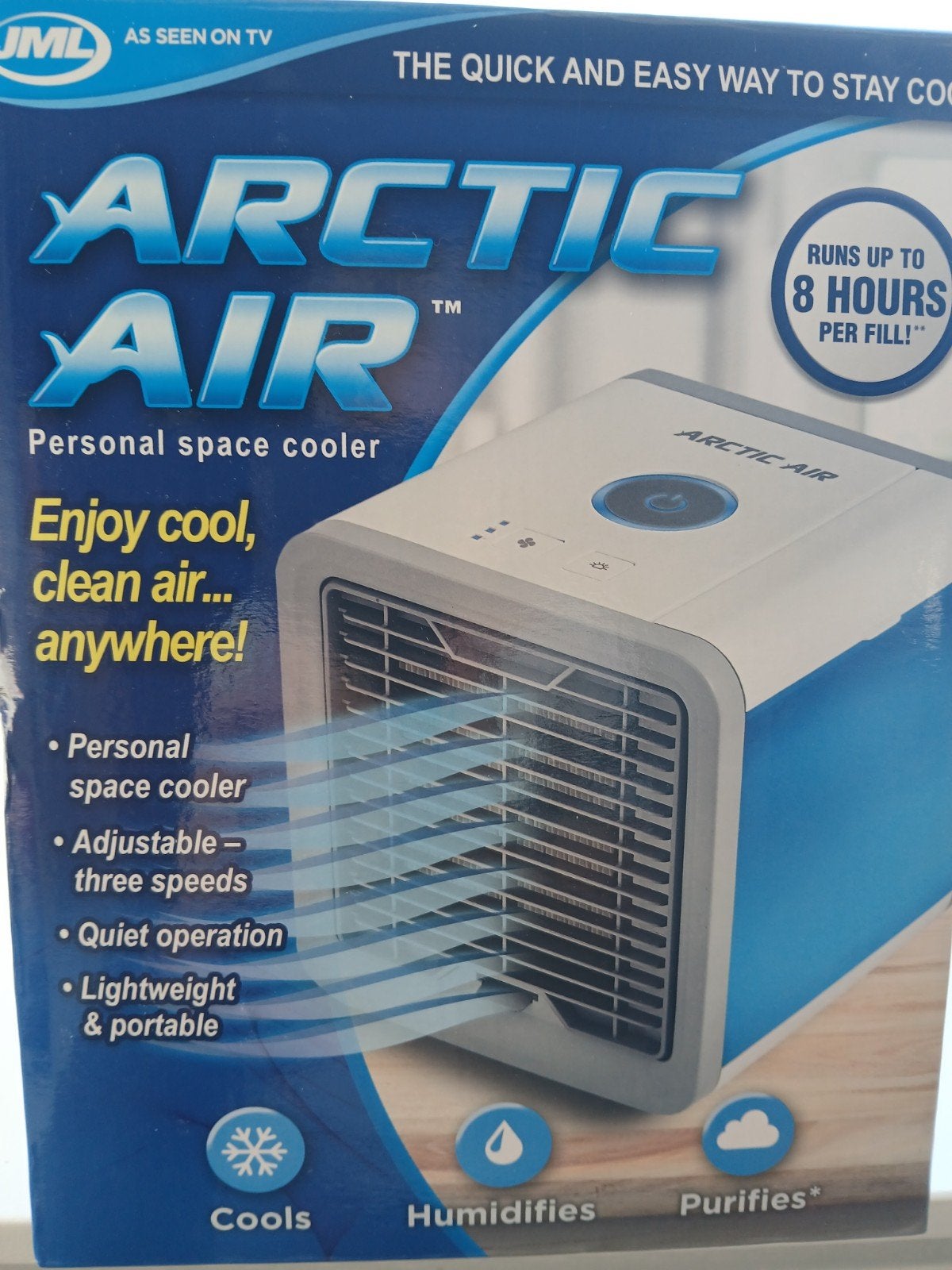 Arctic Air Persoonlijke Ruimtekoeler - Compact & Draagbaar, Ophalen, Minder dan 60 m³, 3 snelheden of meer, Zo goed als nieuw