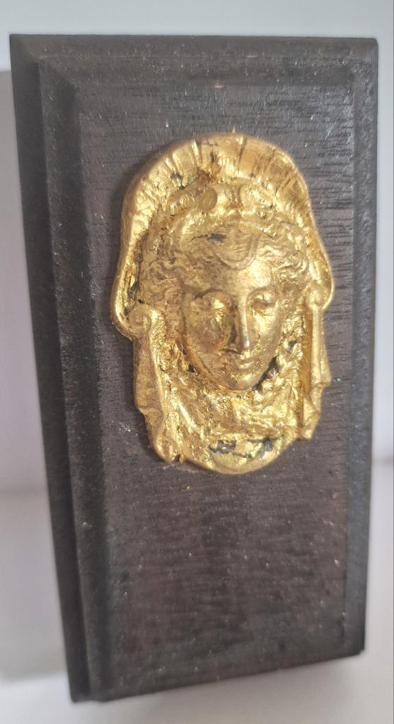 Vintage wanddecoratie / reliëf Grieks-Romeins vrouwenhoofd, Ophalen of Verzenden