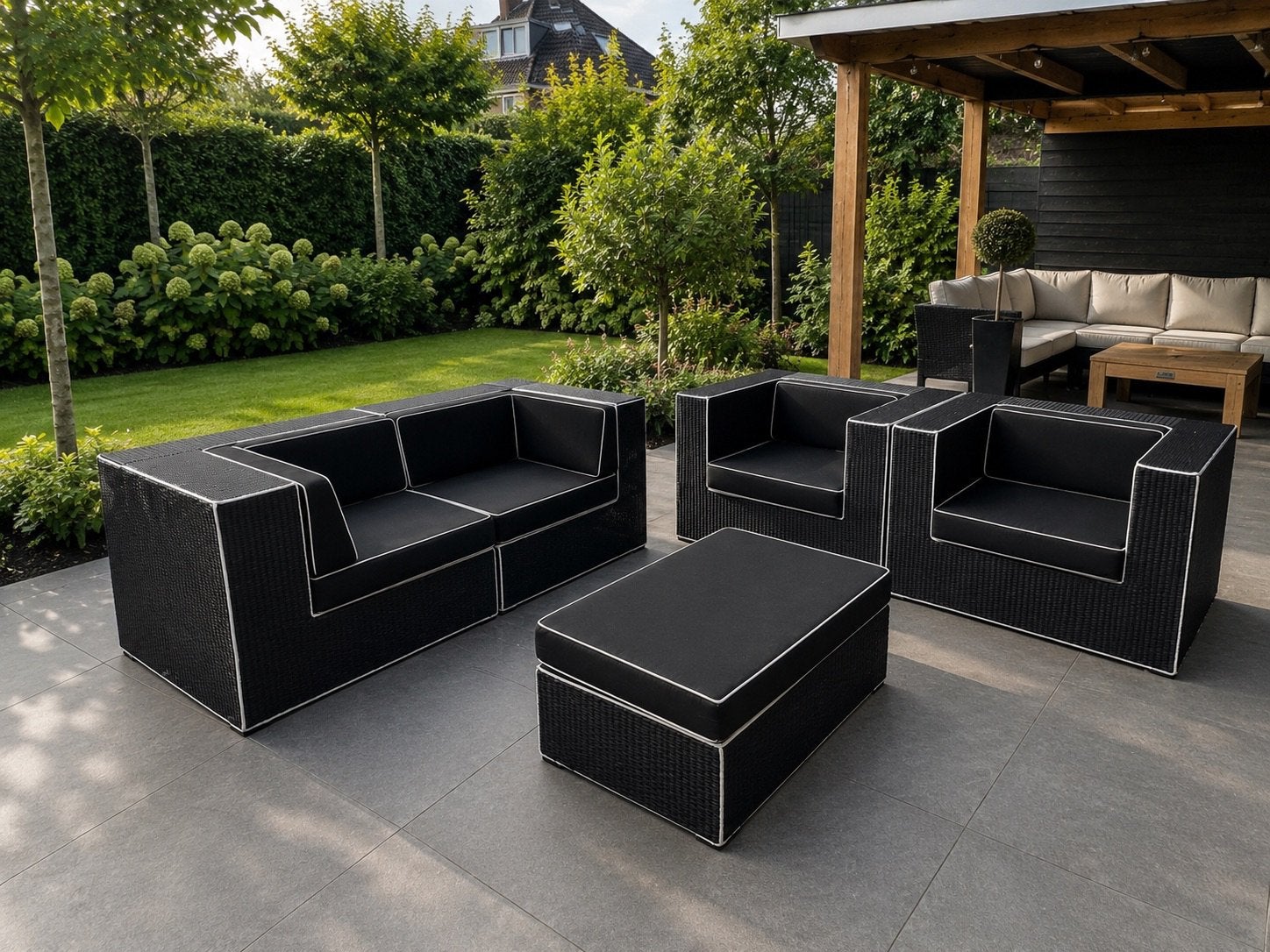 Borek Provence Loungeset, Ophalen, Zo goed als nieuw, Wicker, Hocker
