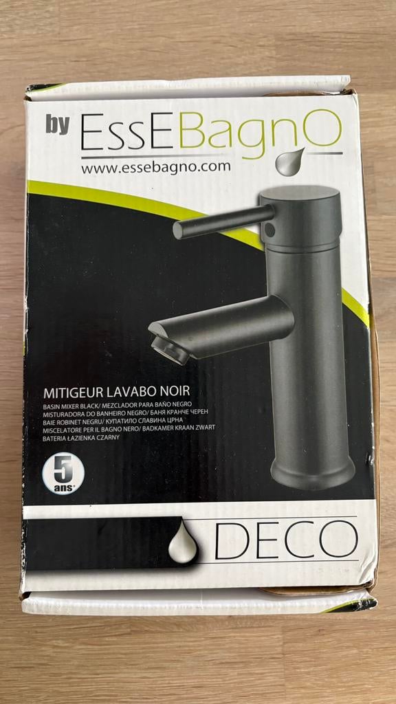 Nieuwe, zwarte kraan voor wastafel, EsseBagno, model Deco, Doe-het-zelf en Verbouw, Sanitair, Ophalen of Verzenden, Nieuw, Kraan