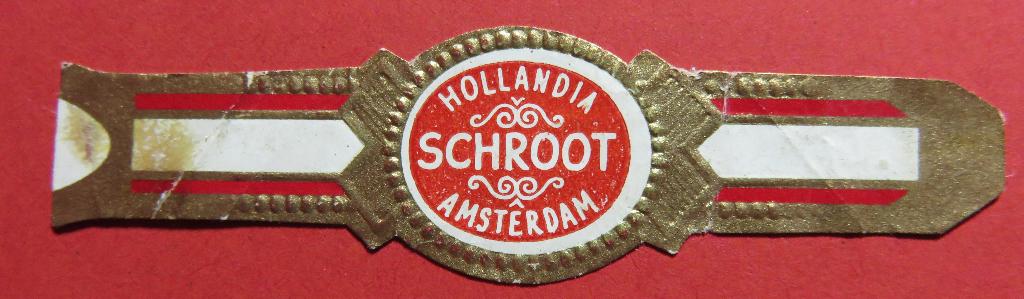 Sigarenbandje Reclamebandje Hollandia Schroot Amsterdam, Verzenden, Gebruikt, Sigarenbandjes