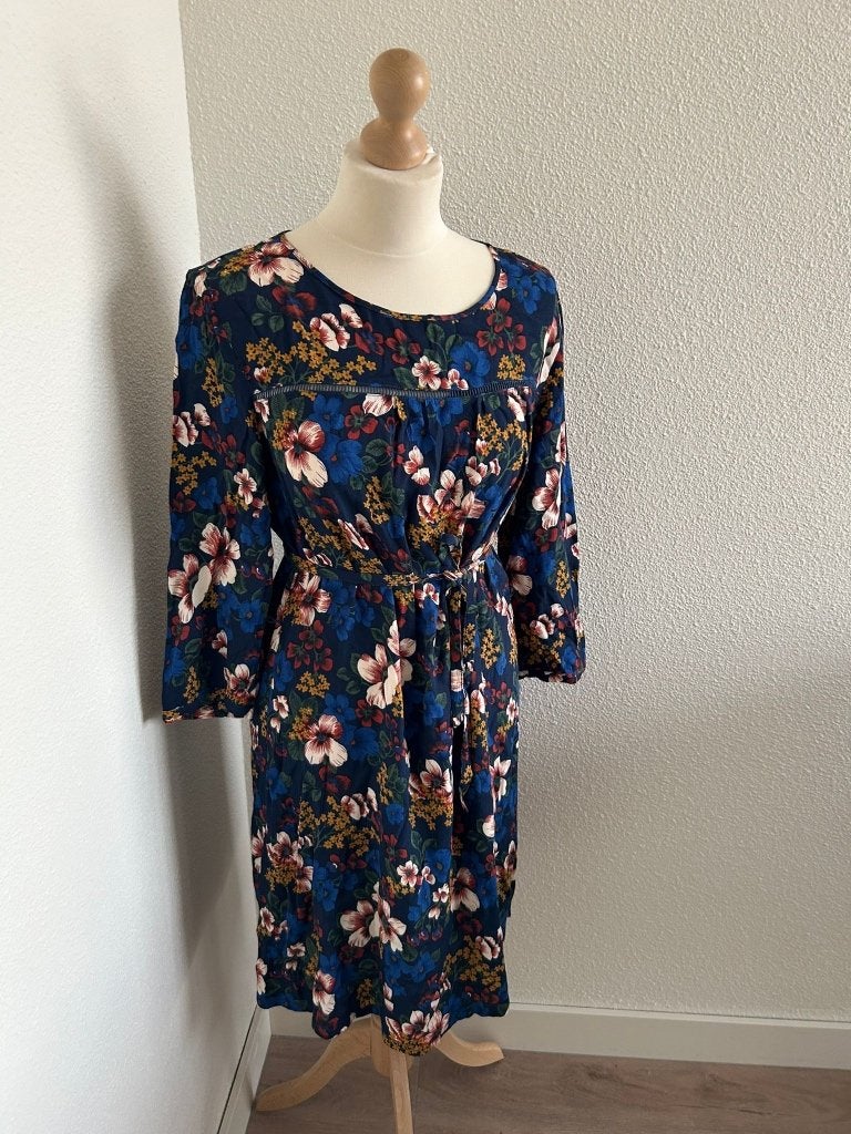 King Louie maat 40 als nieuwe bloemen jurk 400, Maat 38/40 (M), Blauw, Ophalen of Verzenden, Zo goed als nieuw