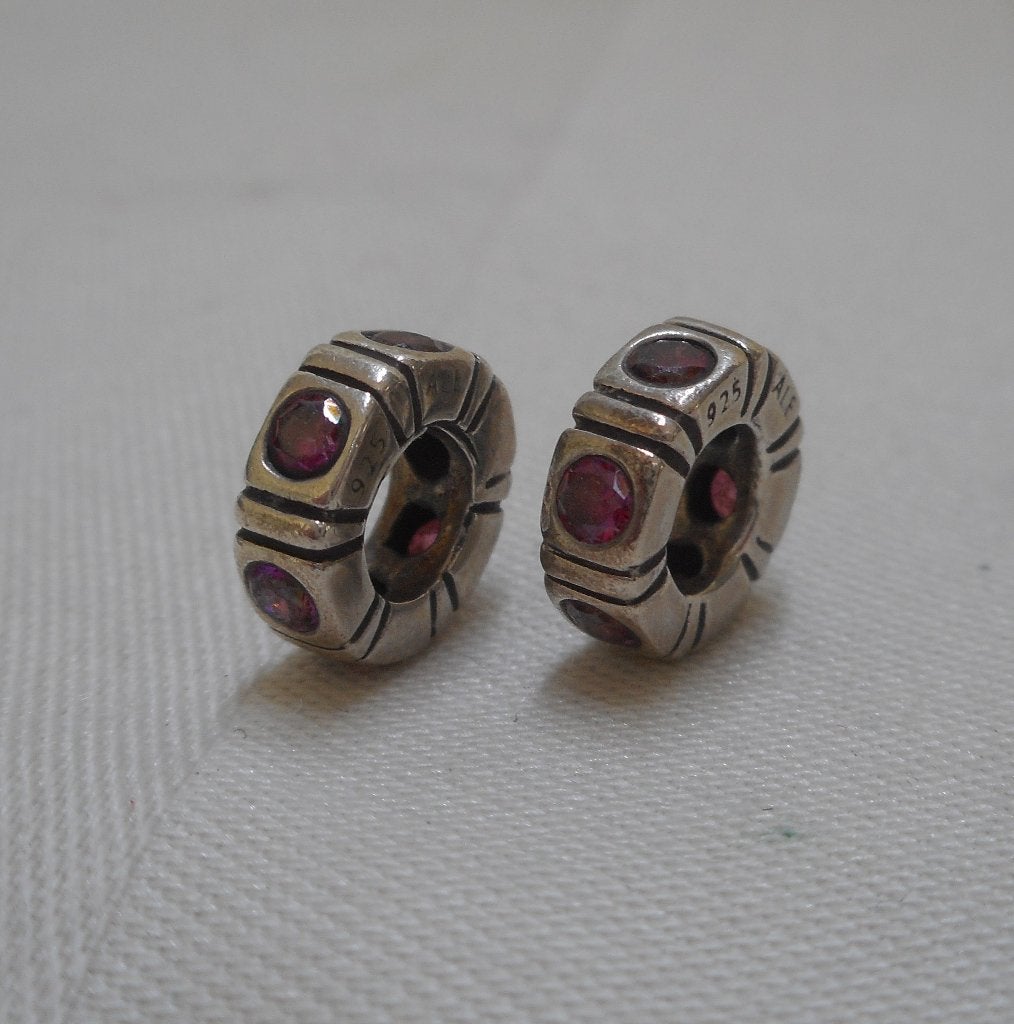 Pandora zilveren set Rode Noorderlicht Spacers nr.418, Sieraden, Tassen en Uiterlijk, Bedels, Verzenden, Pandora, Zo goed als nieuw