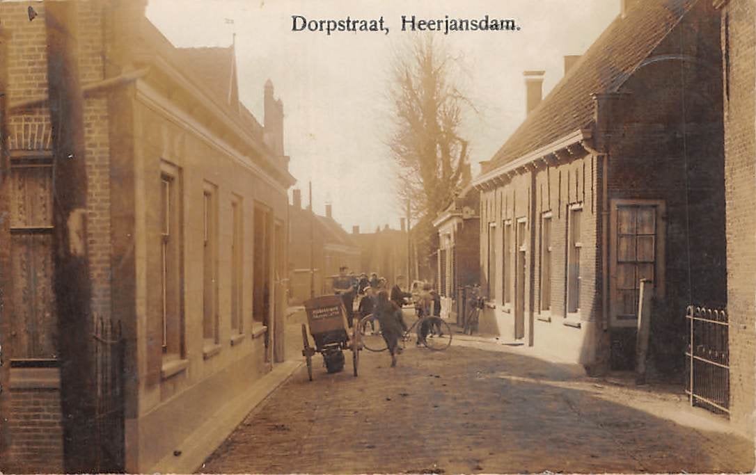 Heerjansdam Dorpstraat Bakkerskar Zwijndrecht Fotokaart, Verzenden, Voor 1920, Gelopen, Zuid-Holland