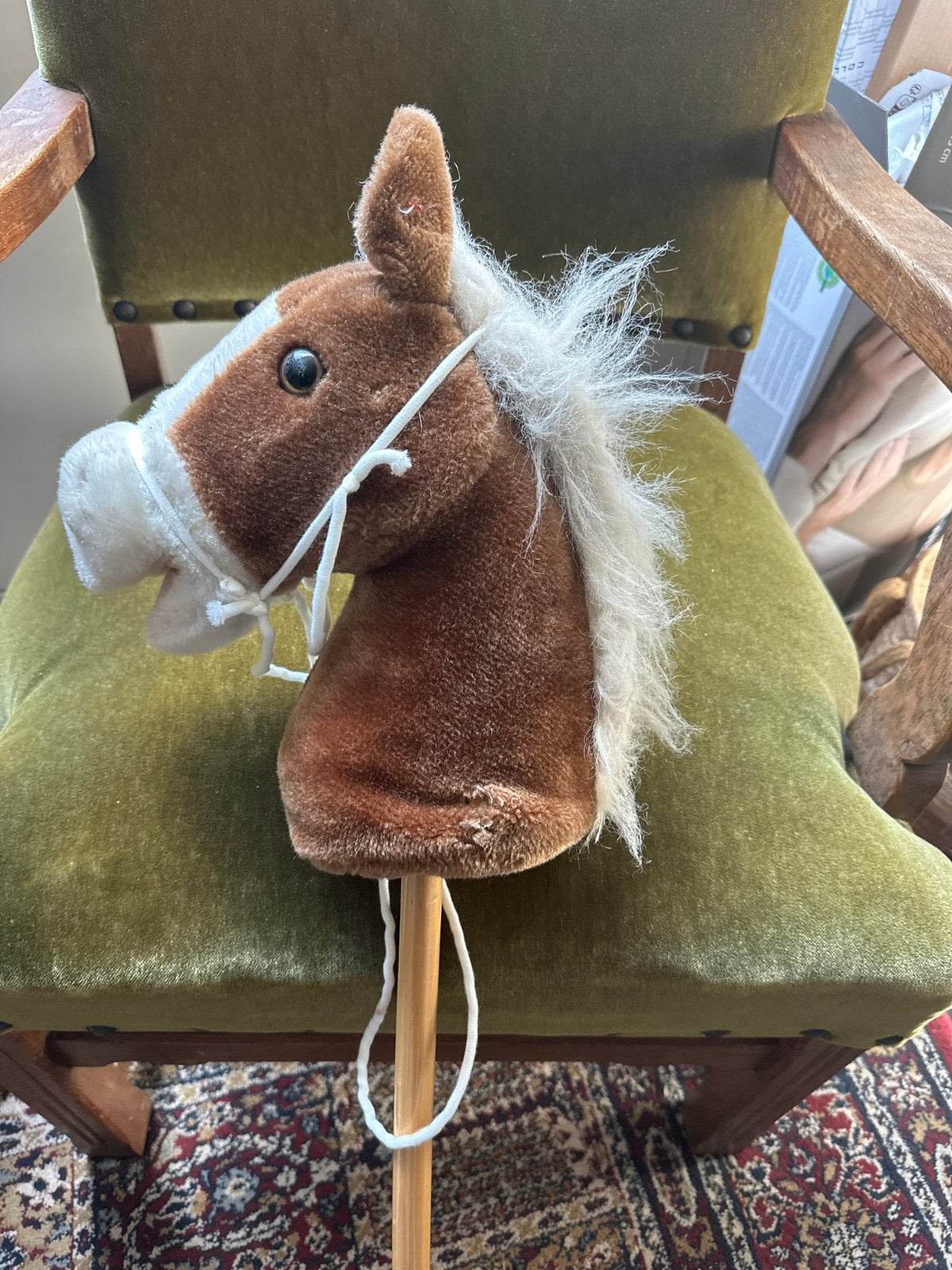 Hobbyhorse / Stokpaardje - Bruin met witte manen, Ophalen, Gebruikt, Jongen of Meisje