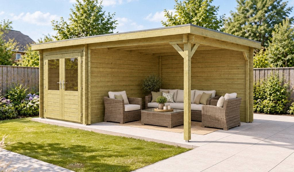 Classicline blokhutten vanaf € 1.489! Snel geleverd!, 200 tot 400 cm, 250 tot 500 cm, Blokhut, Nieuw