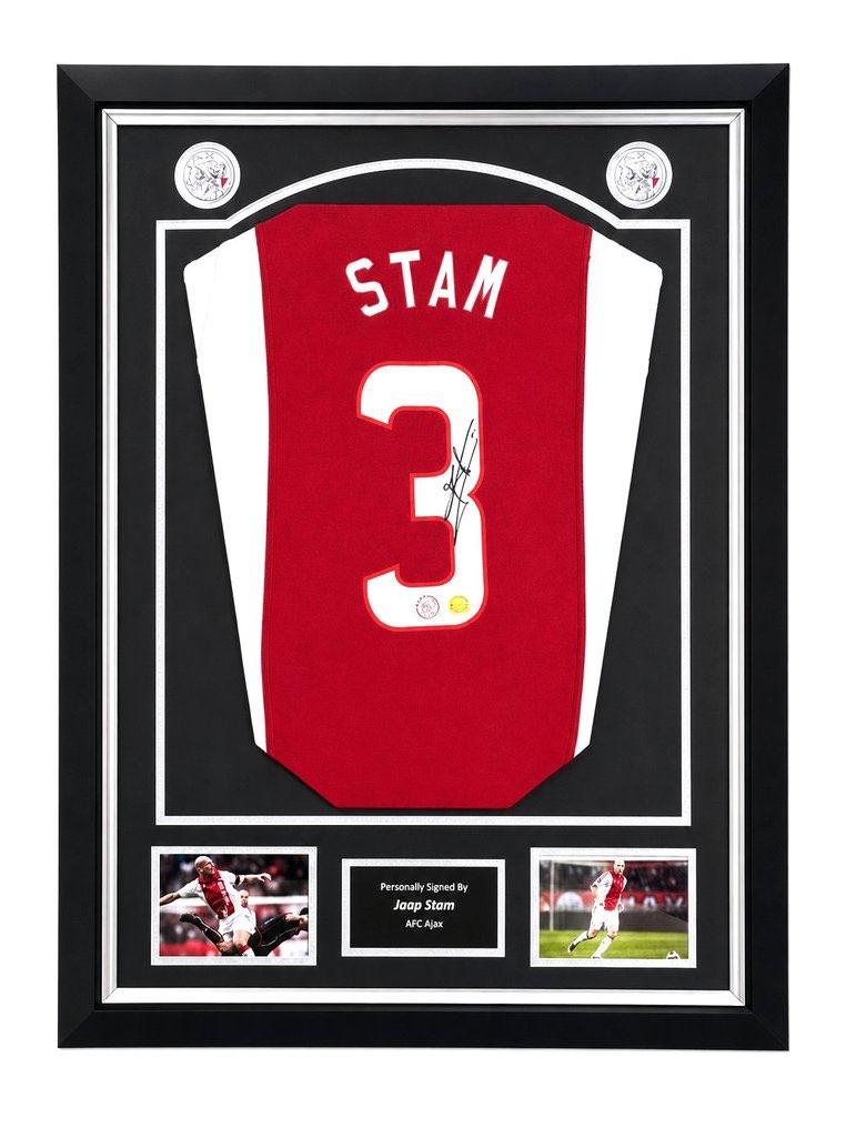 Jaap Stam Gesigneerd ingelijst Ajax shirt, Shirt, Xxxx, Ophalen of Verzenden, Zo goed als nieuw