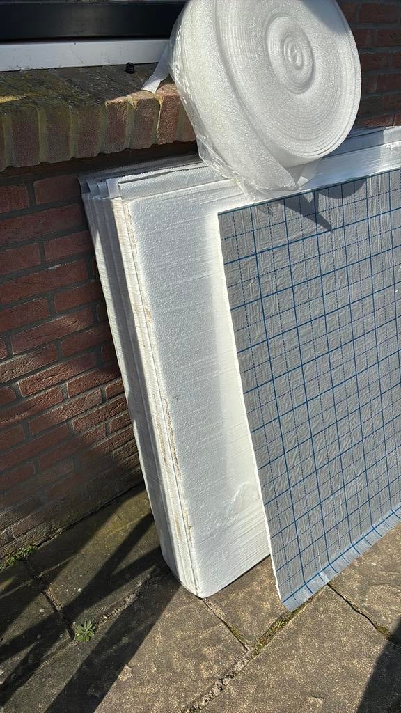 Tackerplaat 20mm 10m2 + randstrook, Doe-het-zelf en Verbouw, Isolatie en Afdichting, 5 tot 10 m², Zo goed als nieuw, Vloerisolatie
