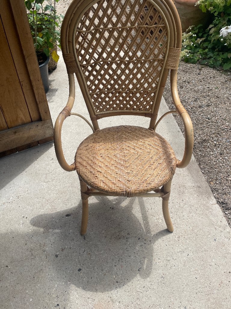 Rieten stoelen, Huis en Inrichting, Stoelen, Ophalen, Gebruikt, Twee, Bruin