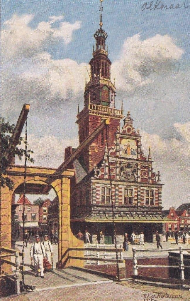 18556 Alkmaar Waag en kaasmarkt Noord-Holland, Verzenden, 1920 tot 1940, Ongelopen, Noord-Holland