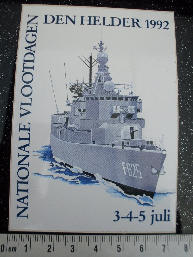 sticker nationale vlootdagen den helder 1992 F825 fregat, Verzamelen, Verzenden, Zo goed als nieuw, Bedrijf of Vereniging