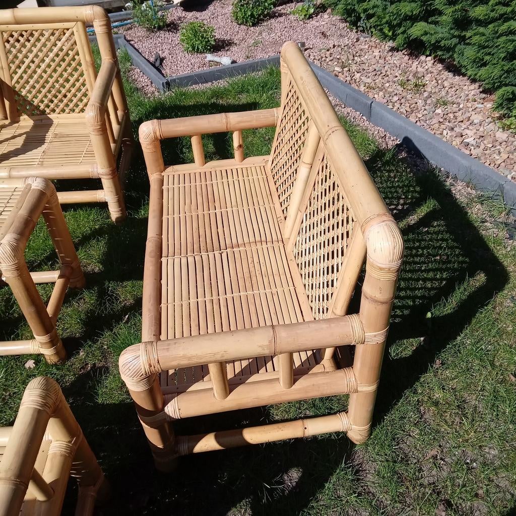Nieuwe Indonesische Bamboe tuinset, Ophalen, Nieuw, Bank, Loungeset