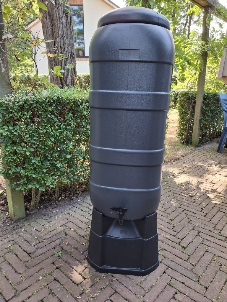 grijze, harcostart regenton met toebehoren, Tuin en Terras, Regentonnen, Ophalen, Kunststof, Met kraantje, Nieuw