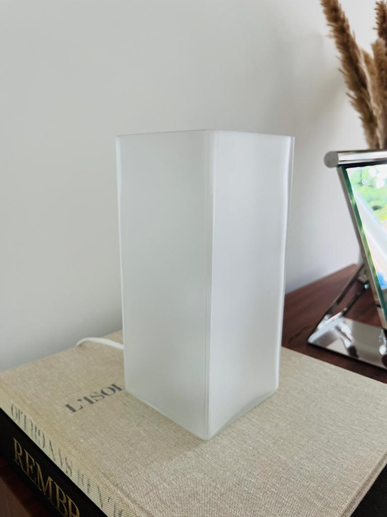 Vintage tafellamp ikea melkglas japandi bolia, Huis en Inrichting, Ophalen of Verzenden, Glas, Minder dan 50 cm