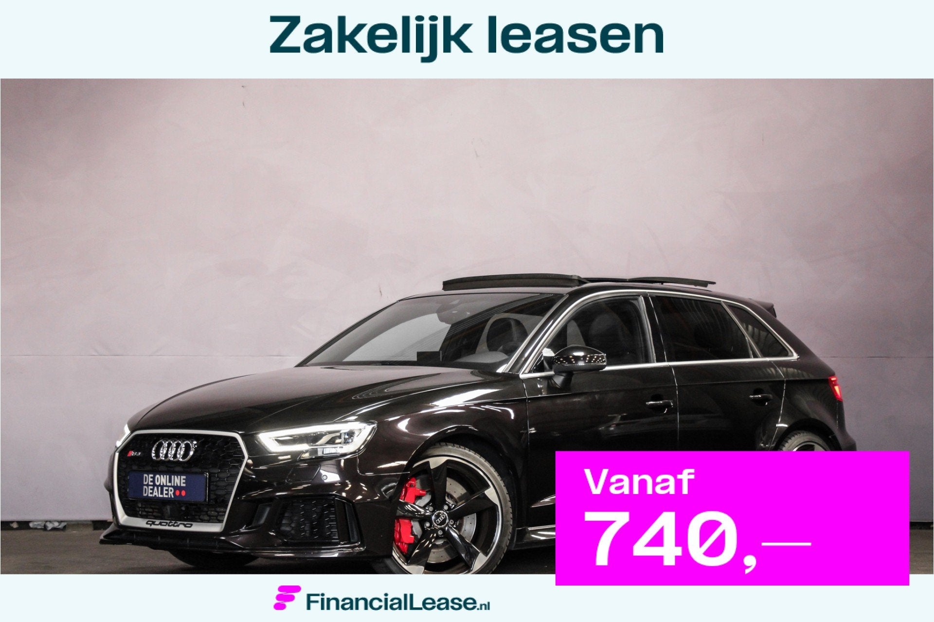 Audi RS3 Sportback 2.5 TFSI QUATTRO |PantherBlack|Pano|Carpl, Automaat, Gebruikt, Euro 6, RS3