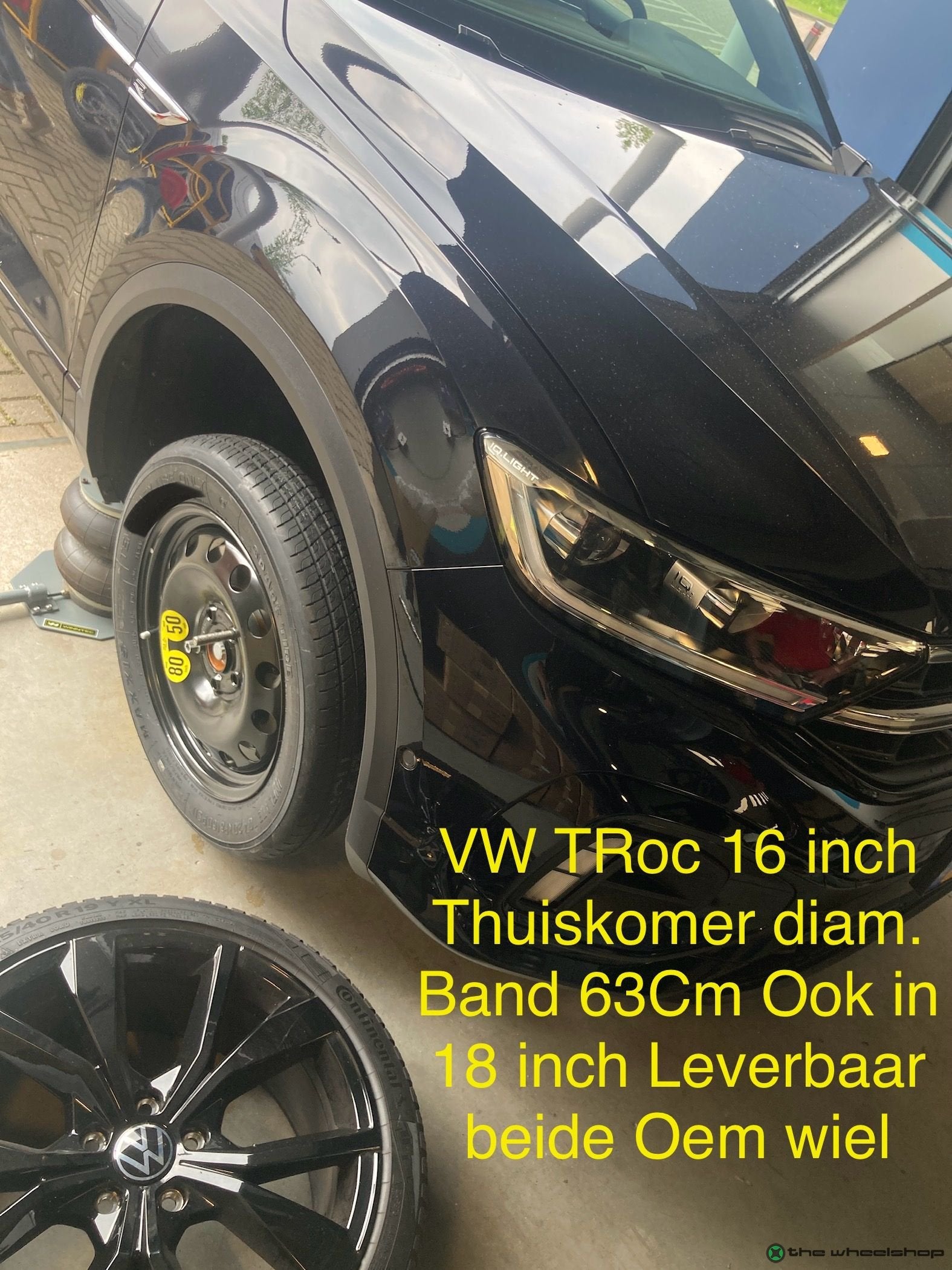 Thuiskomer Reservewiel VW T-Roc Golf 7/8 AUDI A3 Q2 16 inch, Gebruikt, -, -, Banden en Velgen