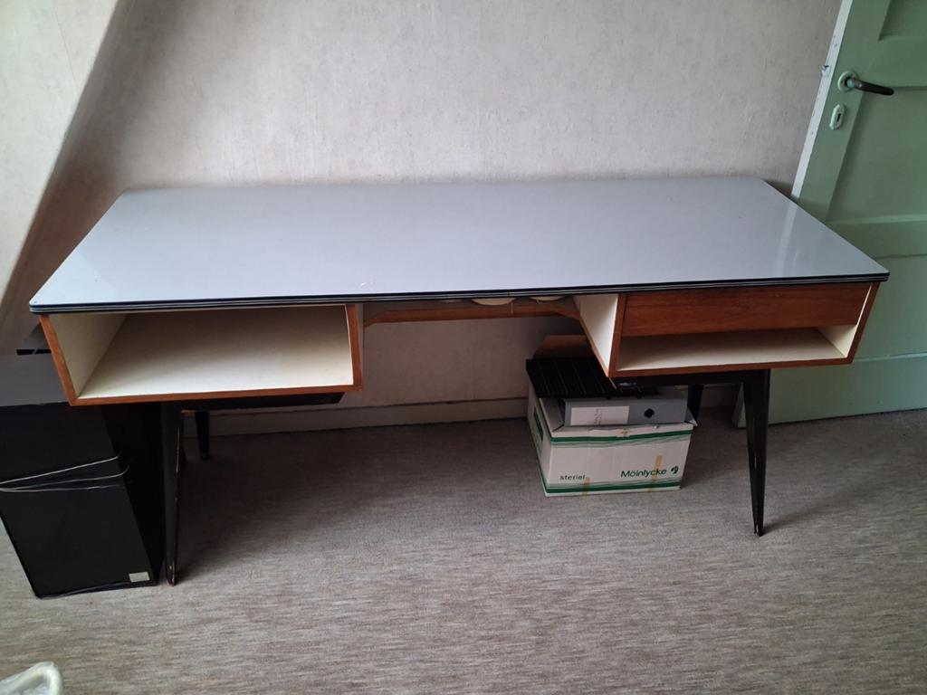 vintage bureau, Huis en Inrichting, Bureaus, Ophalen, Gebruikt, Hout, Vintage