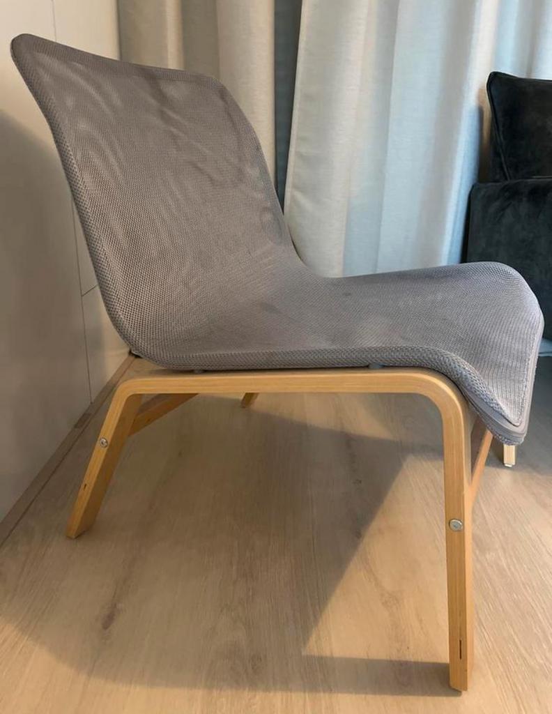Gratis afhalen: IKEA fauteuil met houten onderstel, Huis en Inrichting, Fauteuils, Ophalen, Gebruikt, Minder dan 75 cm, 50 tot 75 cm