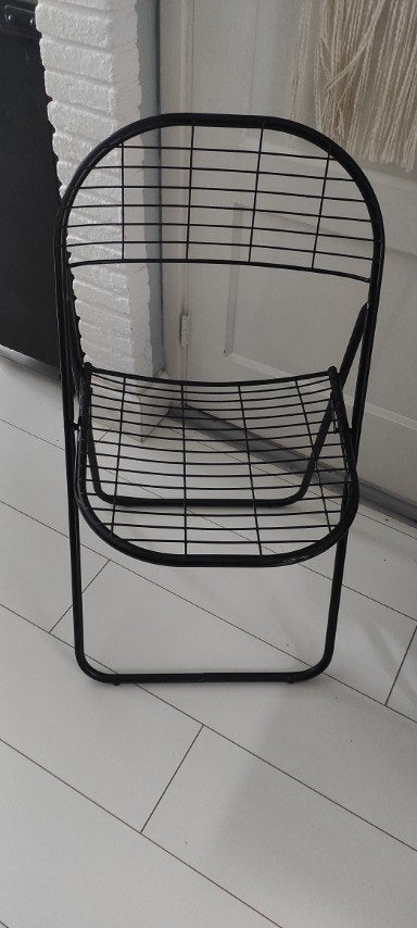 Vintage draadstoel Ted Net Ikea Niels Gammelgaard zwart, Ophalen of Verzenden, Gebruikt, Overige materialen