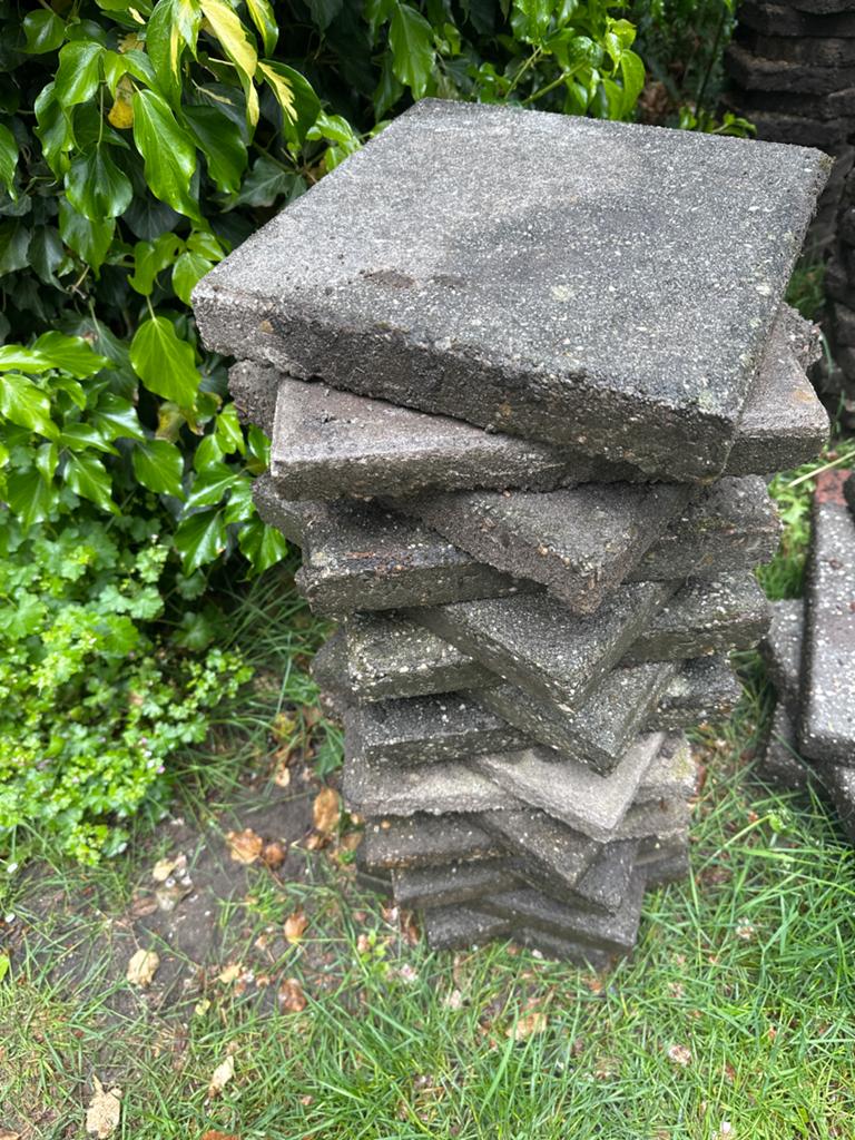 48 stoeptegels 30x30 cm, Tuin en Terras, Ophalen, Gebruikt, 5 tot 10 m², Beton