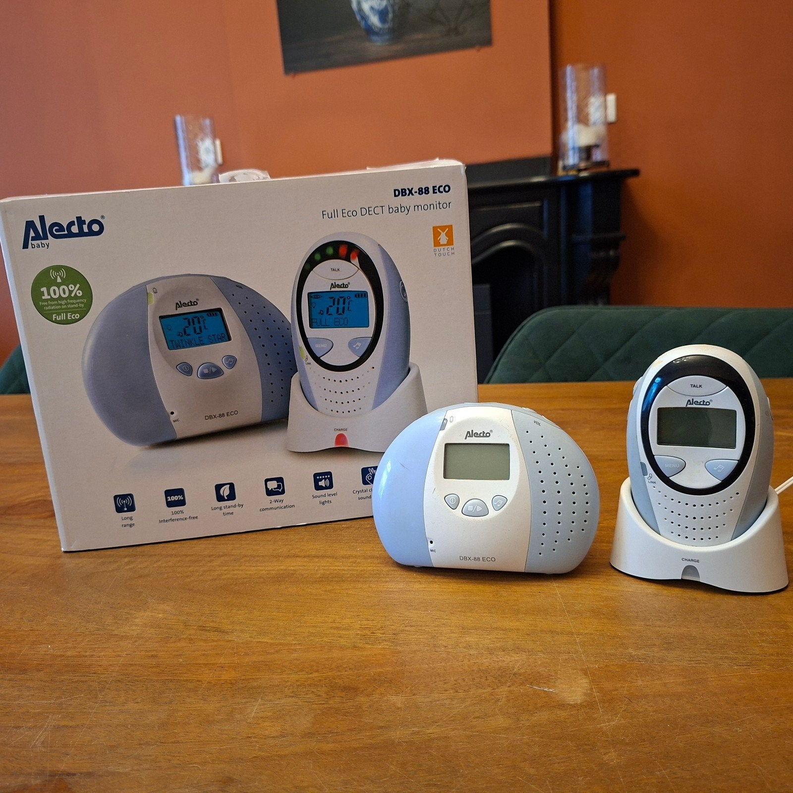 Alecto DBX-88 ECO Full Eco DECT babyfoon, Ophalen of Verzenden, Zo goed als nieuw, 250 meter of meer, Digitaal