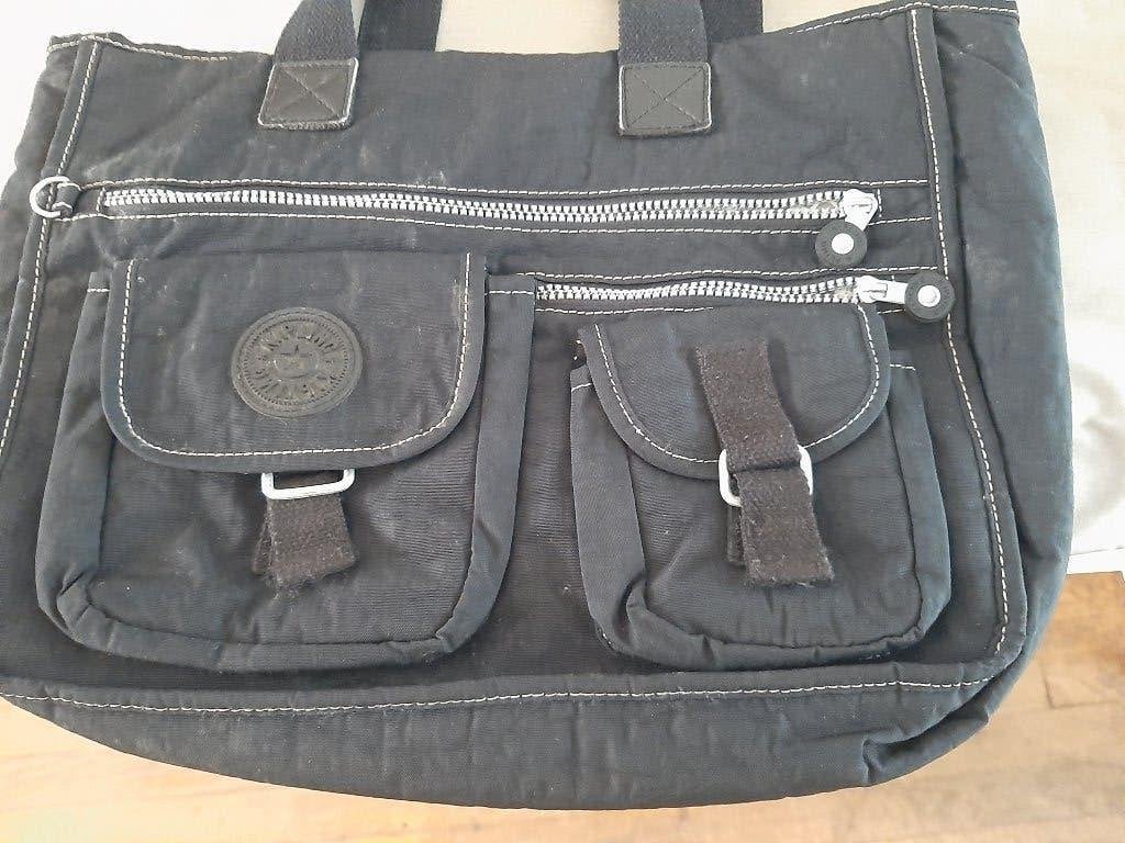 zwarte kipling kantoortas schooltas laptoptas met hengsels, 30 tot 40 cm, Zwart, Aktetas of Boekentas, Ophalen of Verzenden