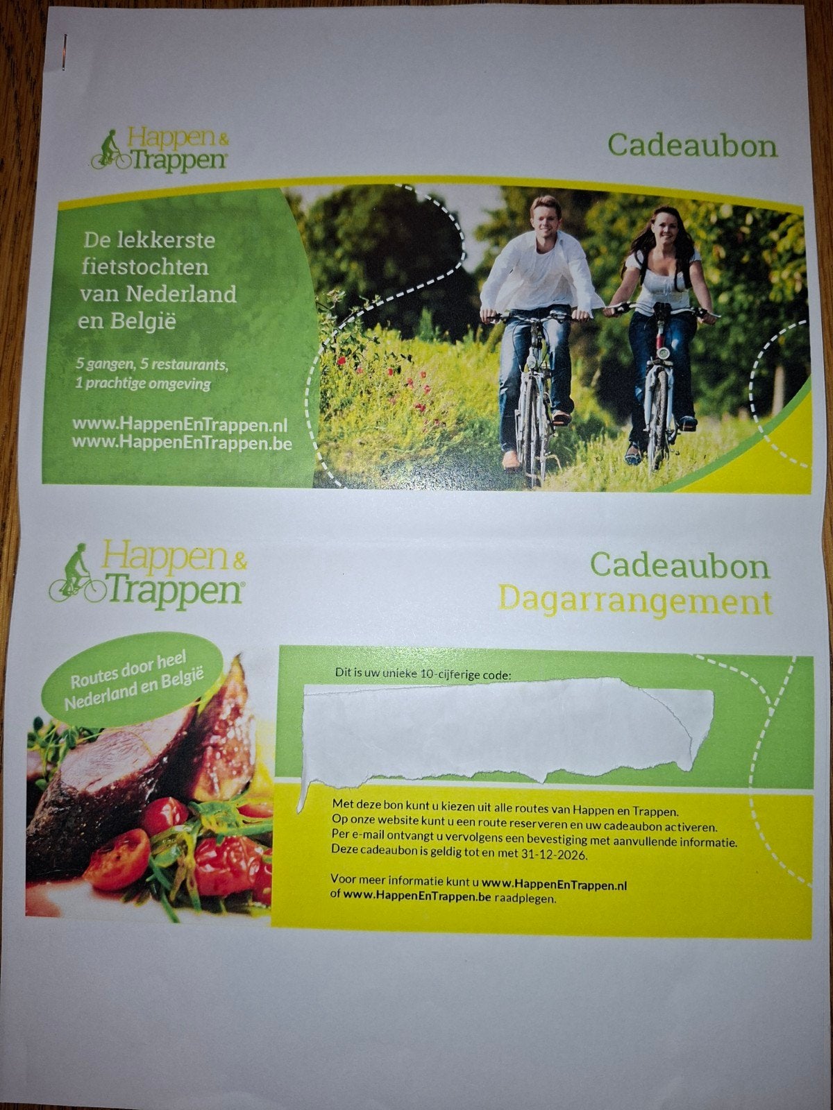 Cadeaubon Happen en trappen, Eén persoon, Cadeaubon, Arrangement, Overige typen