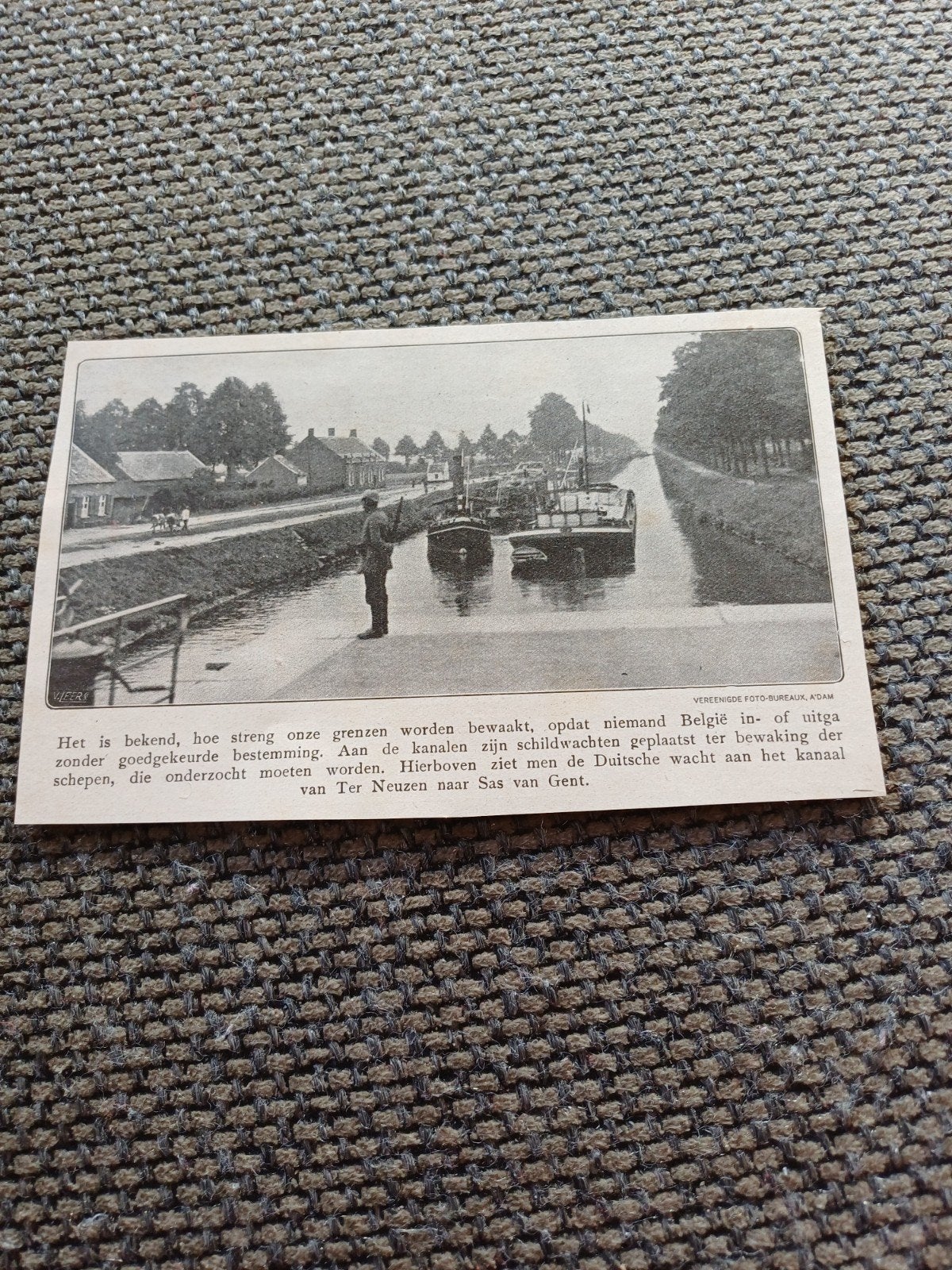 knipsel grensbewaking Terneuzen  Sas van Gent 1915, Ophalen of Verzenden, Voor 1920, Knipsel(s)