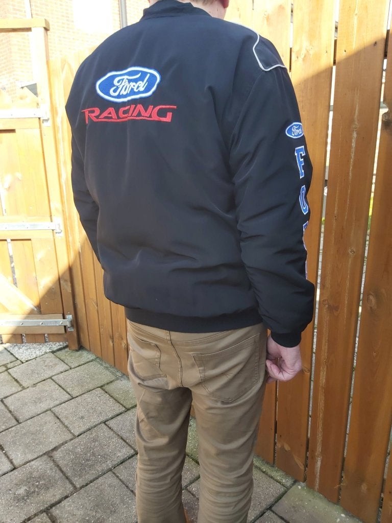 Herenjas met Ford borduurwerk, Ophalen, Zo goed als nieuw, Maat 56/58 (XL), Zwart