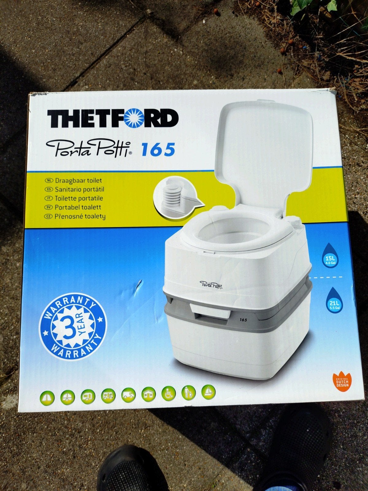 Thetford Porta Potti 165 Draagbaar Toilet, Caravans en Kamperen, Ophalen, Zo goed als nieuw