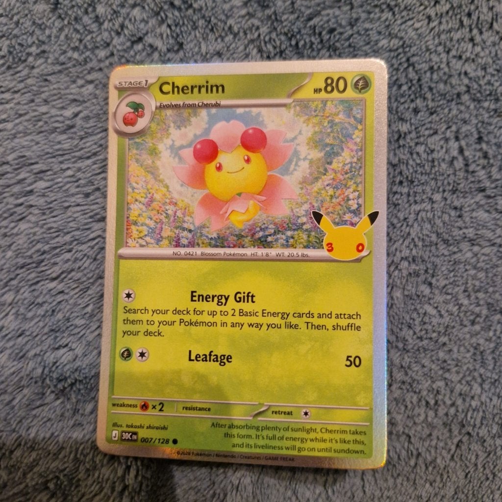 Cherrim 007/128 Pokémon 30th Celebration holo, Ophalen of Verzenden, Zo goed als nieuw, Losse kaart, Foil