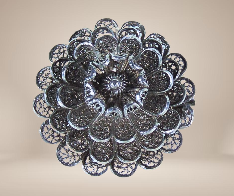 Topkwaliteit 835 zilver ZEEUWSE KNOP filigraan bloem broche!, Verzenden, Minder dan 4 cm, Zo goed als nieuw, X