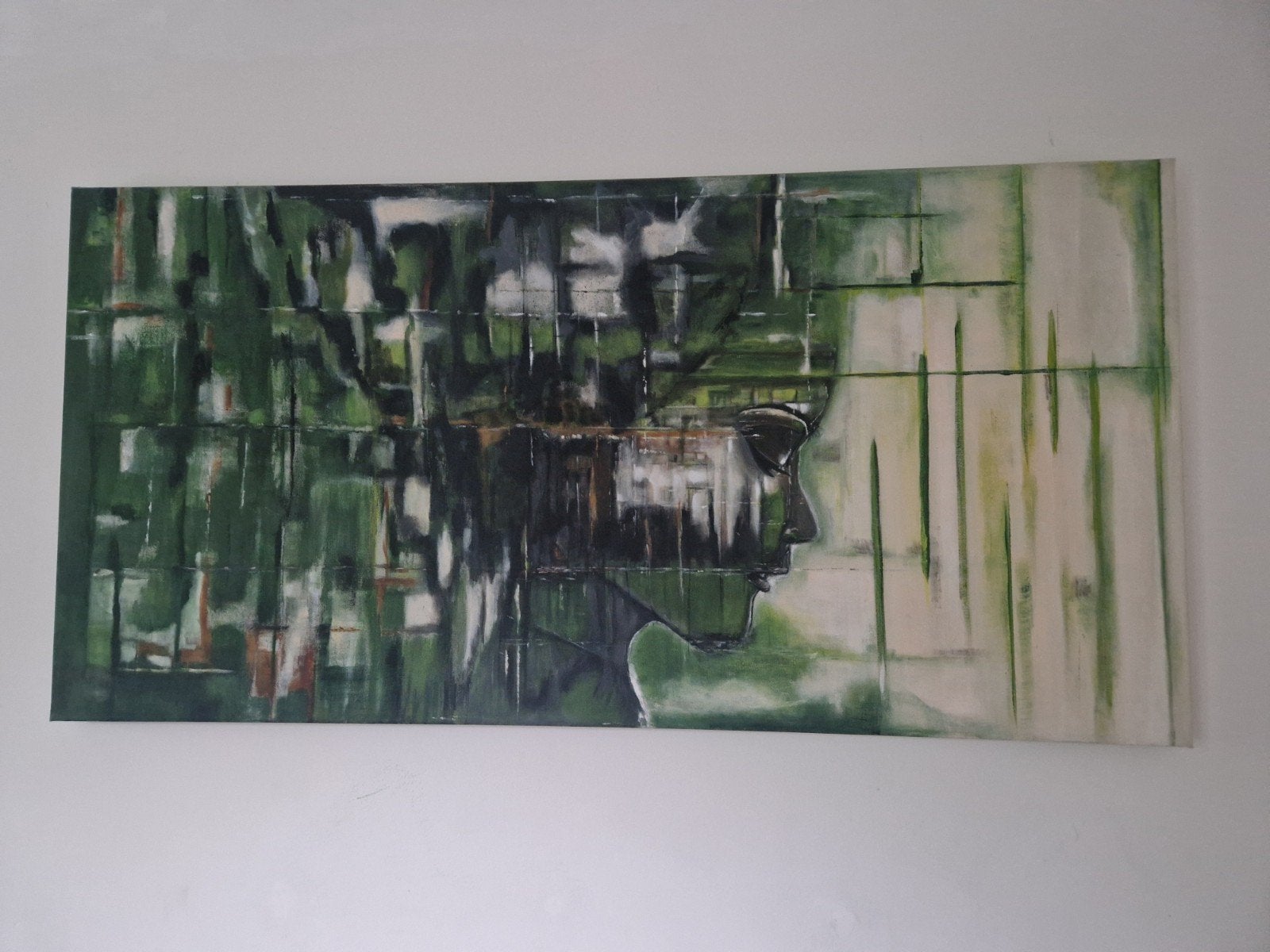 Gratis - Abstract Schilderij: Groene Vrouw, Ophalen
